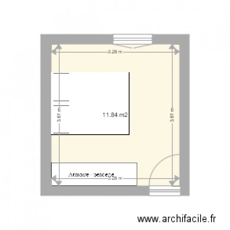 Chambre parents. Plan de 0 pièce et 0 m2