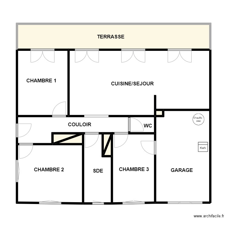 TINOY. Plan de 11 pièces et 66 m2