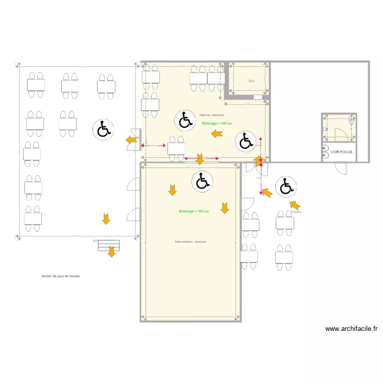 KOAWA COLPORTEUR Restaurant. Plan de 