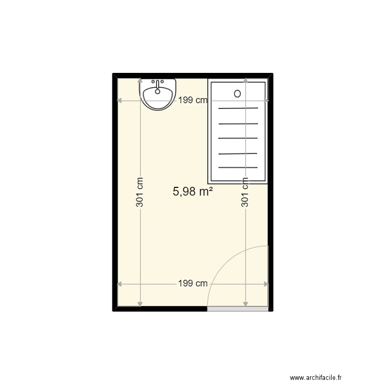 SIMON PATRICK . Plan de 1 pièce et 6 m2