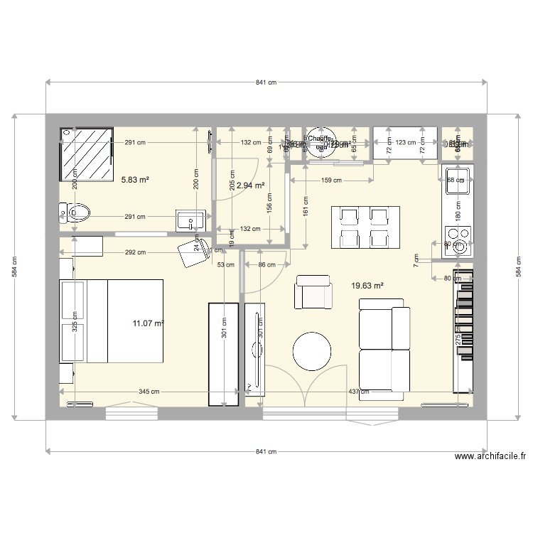 plan appartement 41 m2