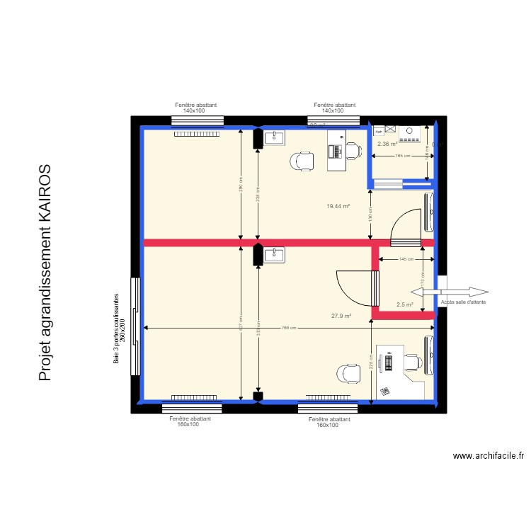 Projet agrandissement Mabel. Plan de 0 pièce et 0 m2