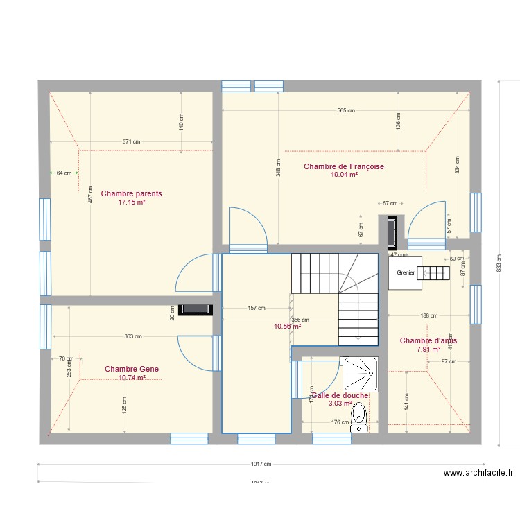 Premier étage. Plan de 0 pièce et 0 m2