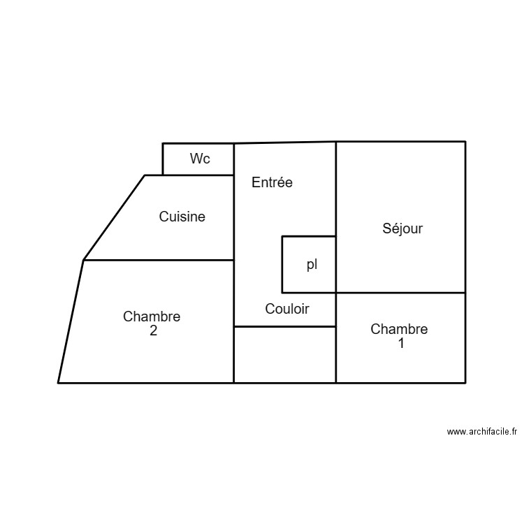 QUIMPER THAERON. Plan de 4 pièces et 22 m2
