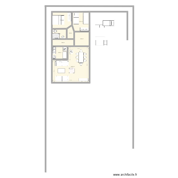 BERTRAND NSELE HUI. Plan de 8 pièces et 66 m2