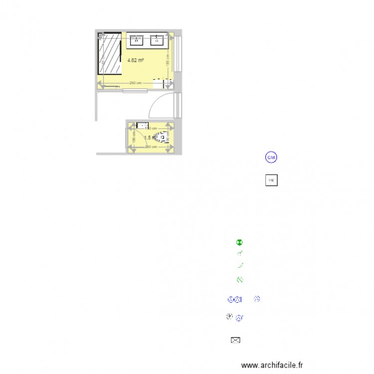 SDB Christiane. Plan de 0 pièce et 0 m2
