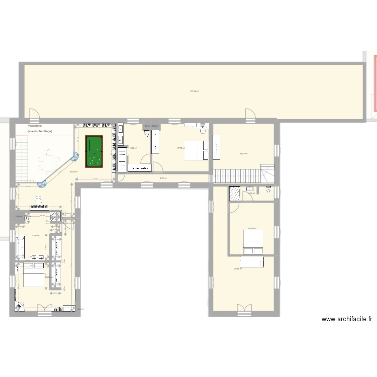 MOGADOR RDC RENOV 5. Plan de 45 pièces et 899 m2