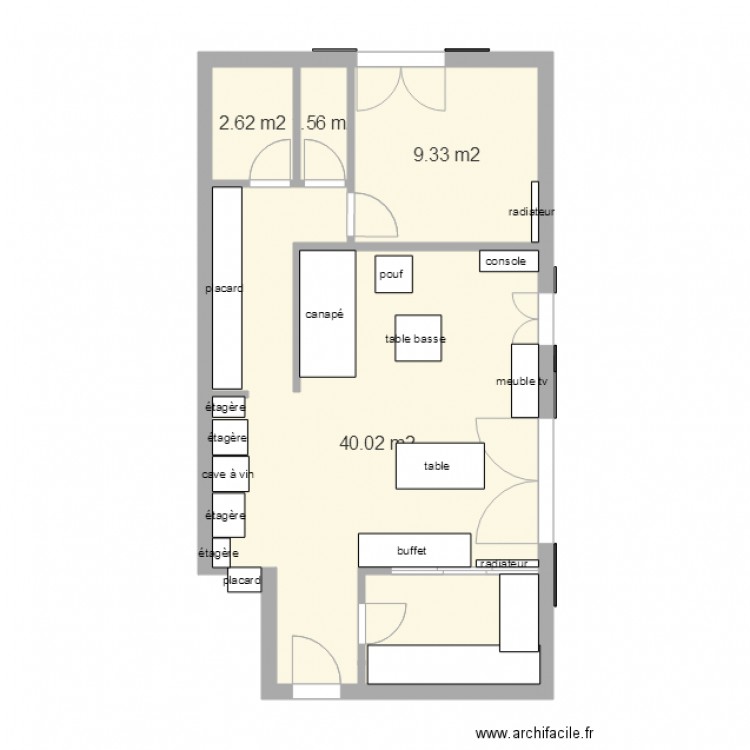appart ouverture chambre damis. Plan de 0 pièce et 0 m2