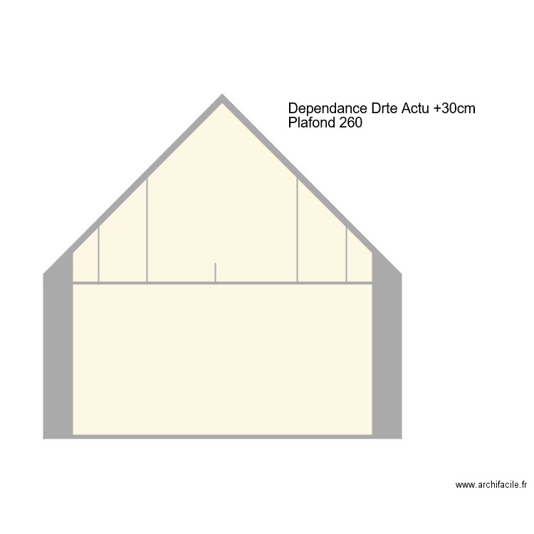 Pignon dependance Drte rehausse 30cm Plafond 260. Plan de 0 pièce et 0 m2