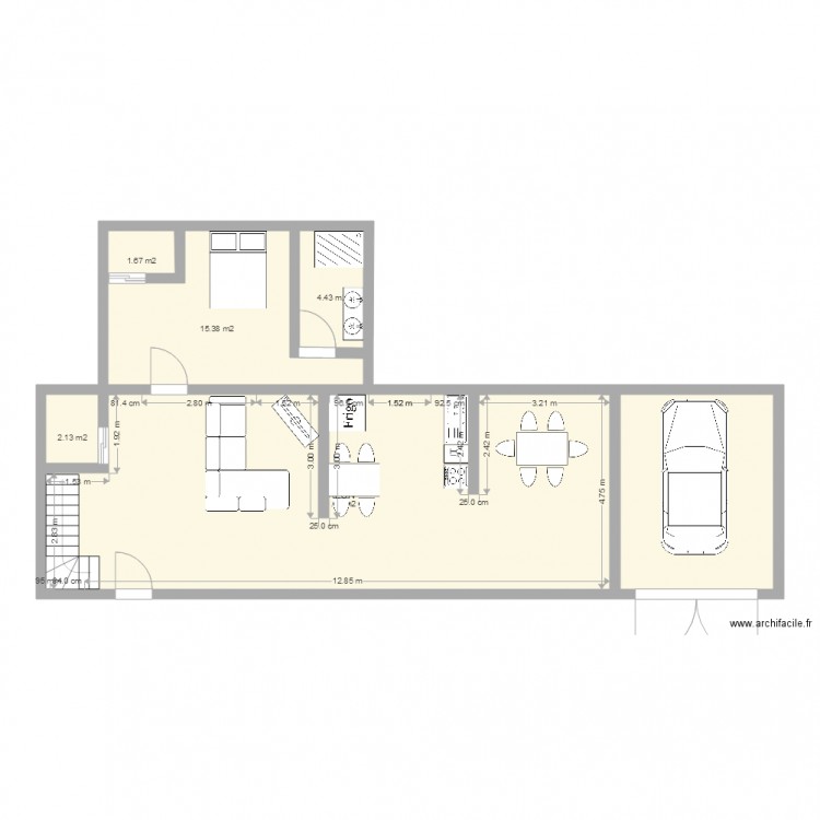 cuisine salon suite parentale manger. Plan de 0 pièce et 0 m2