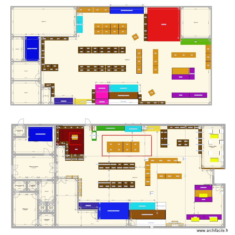 Magasin Saint-Georges Lucas 6 aout. Plan de 20 pièces et 850 m2