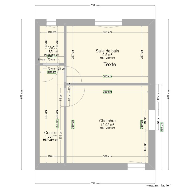 PLAN 7. Plan de 4 pièces et 29 m2