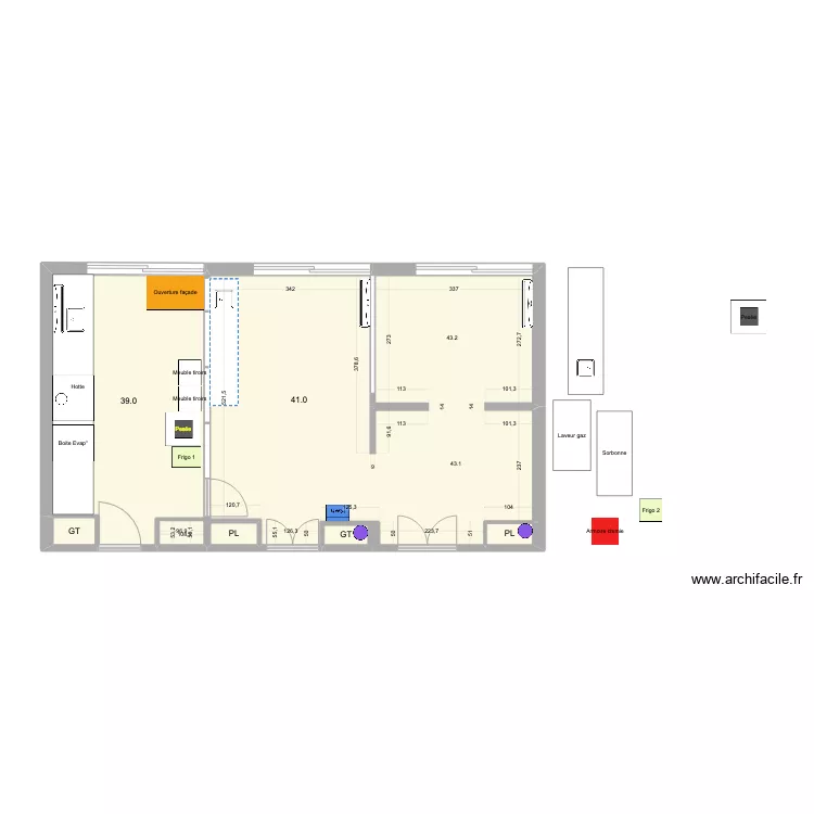 salle chimie3ieme. Plan de 