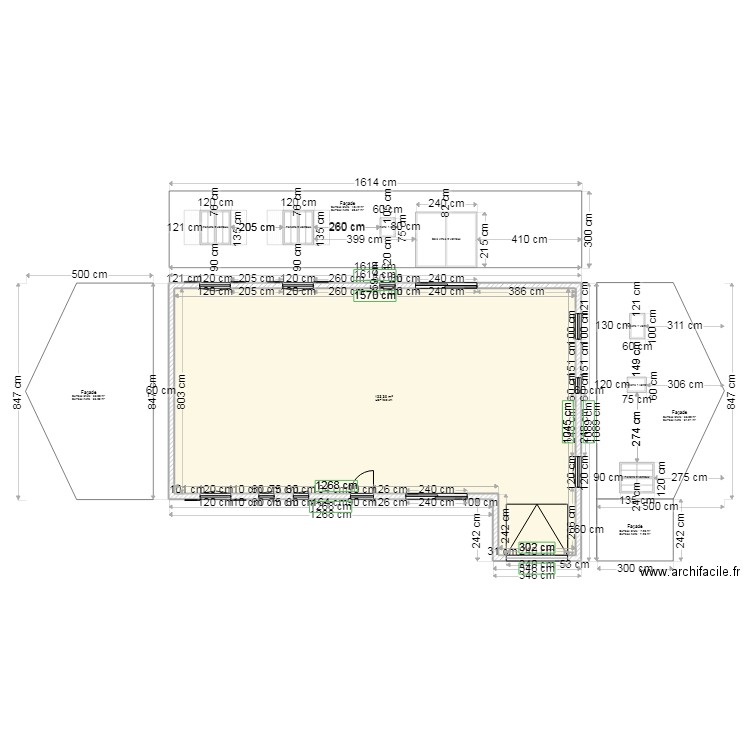 plan 101 m2 en L anti-sismique sans pieces. Plan de 0 pièce et 0 m2