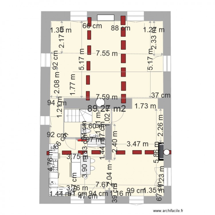 rdc ouvertures maçon meubles. Plan de 0 pièce et 0 m2