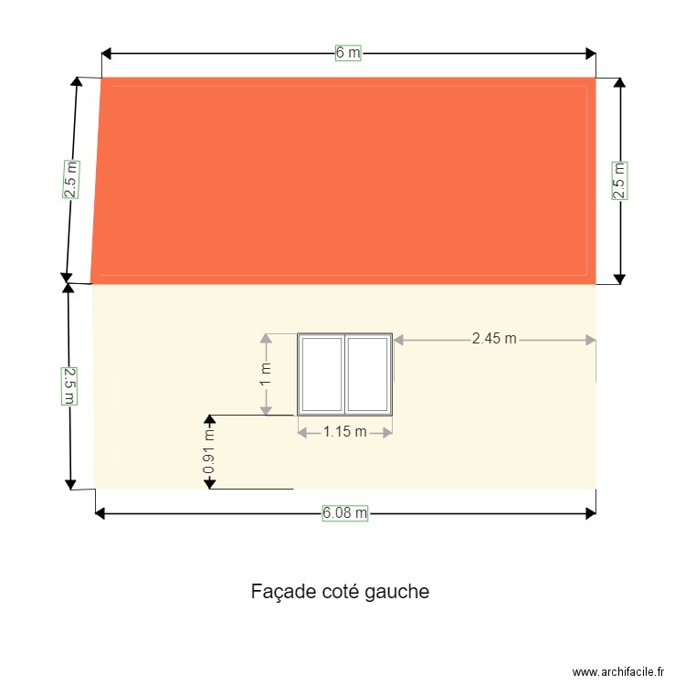 plan de façade coté G. Plan de 0 pièce et 0 m2