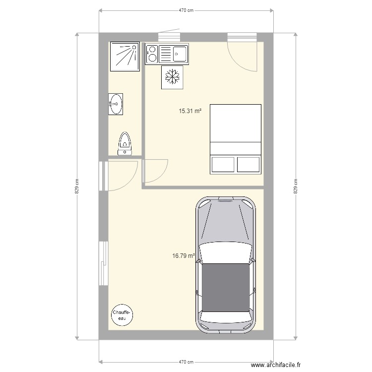 garage. Plan de 0 pièce et 0 m2