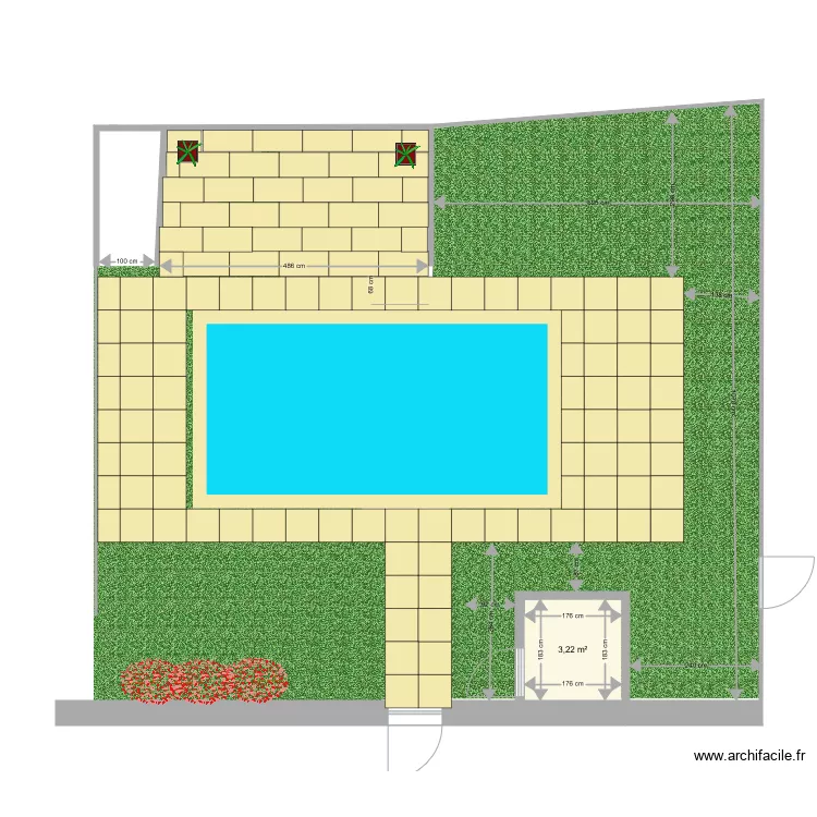 arriere maison dalle 60x60 v2. Plan de 