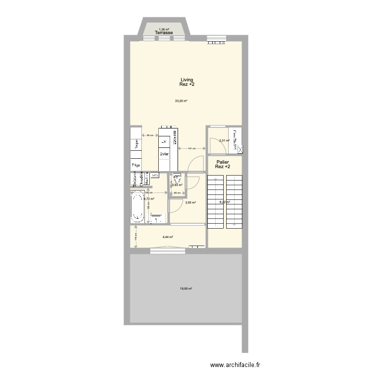 Marie José Rez 2 Existant 1. Plan de 0 pièce et 0 m2