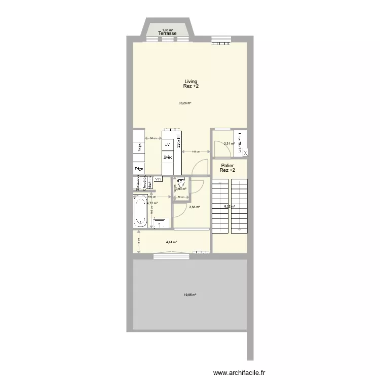 Marie Jos&eacute; Rez 2 Existant 1. Plan de 0 pièce et 0 m2