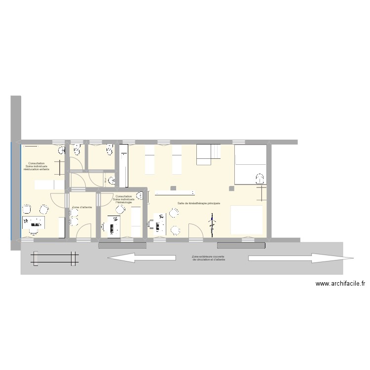 Bâtiment Hôpital district Gihofi  - Equipé . Plan de 7 pièces et 84 m2