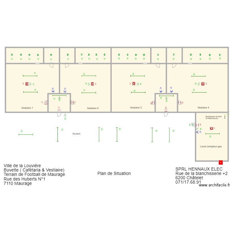 plan maurage vestiaire1234. Plan de 0 pièce et 0 m2