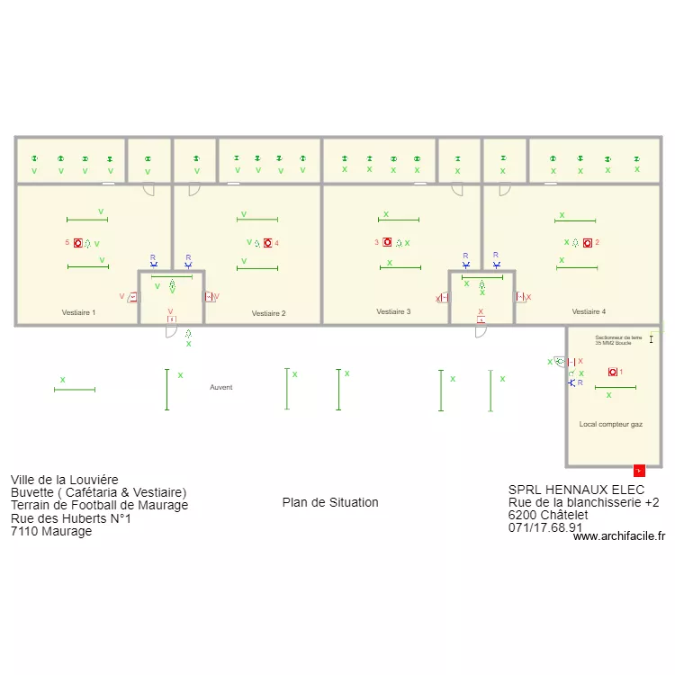 plan maurage vestiaire1234. Plan de 
