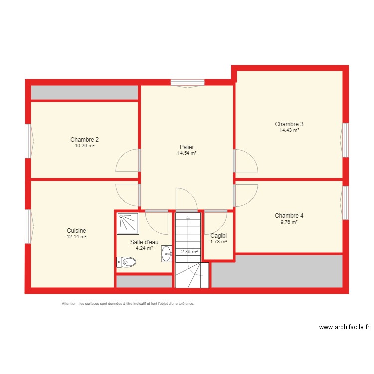 BI 2200 étage non  côté. Plan de 0 pièce et 0 m2