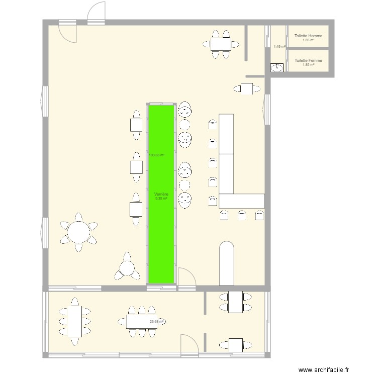 salle. Plan de 0 pièce et 0 m2