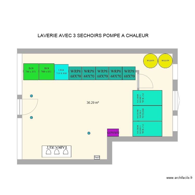 laverie IMNIR ASNIERE 3 SECHOIRS POMPE A CHALEUR. Plan de 0 pièce et 0 m2