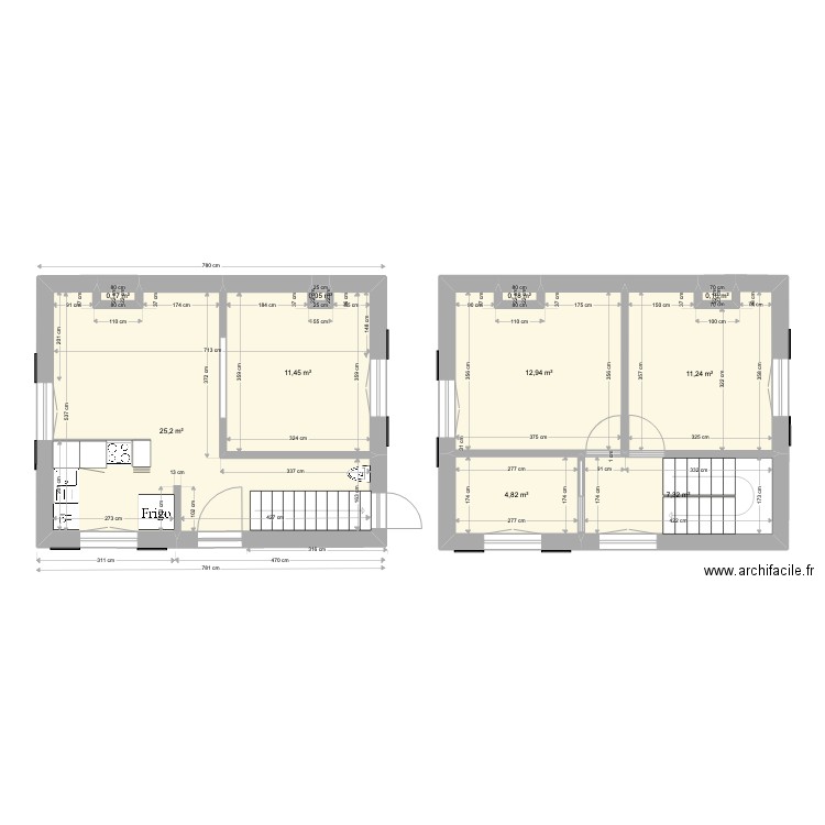 villa Lili existant. Plan de 10 pièces et 74 m2