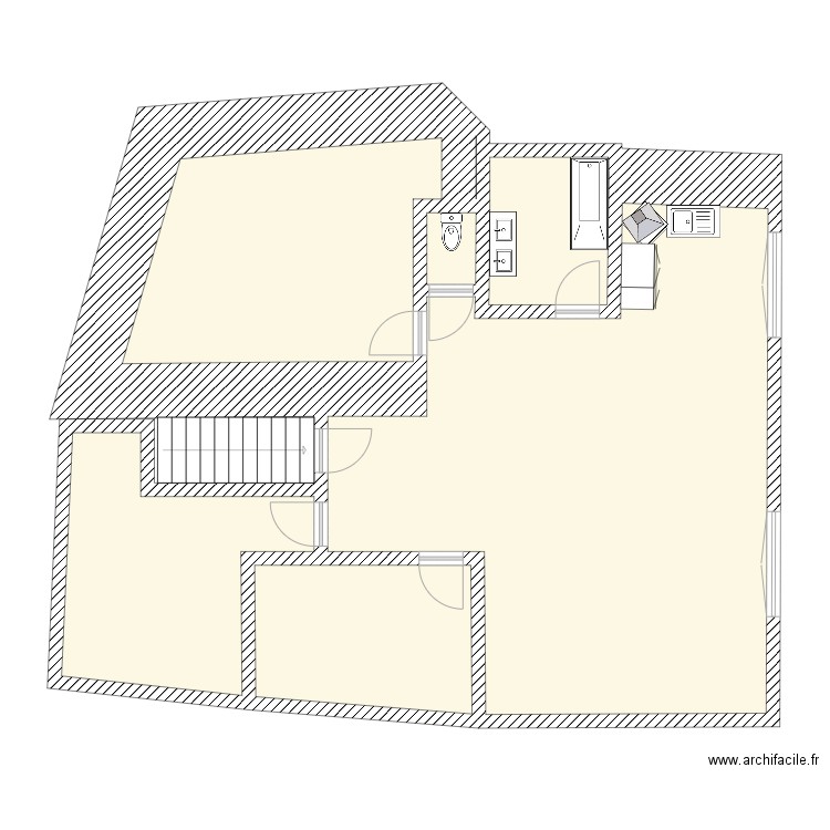 Plan appart 1er étage accès arrière. Plan de 0 pièce et 0 m2