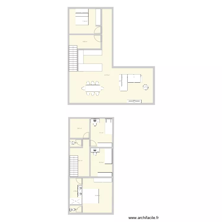 Maison principale Bain Boeuf. Plan de 