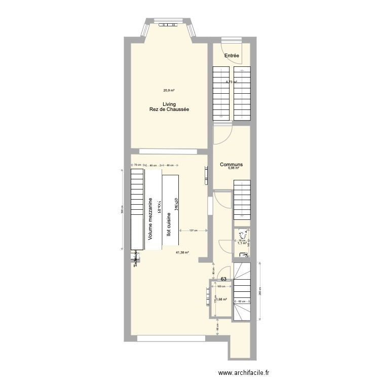 Marie José Rez Existant. Plan de 0 pièce et 0 m2