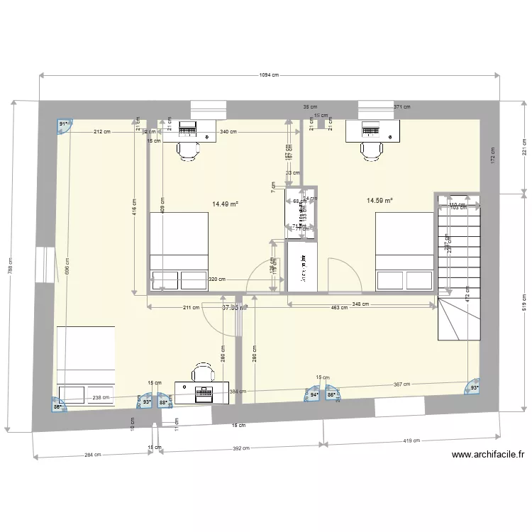 &eacute;tage version2. Plan de 