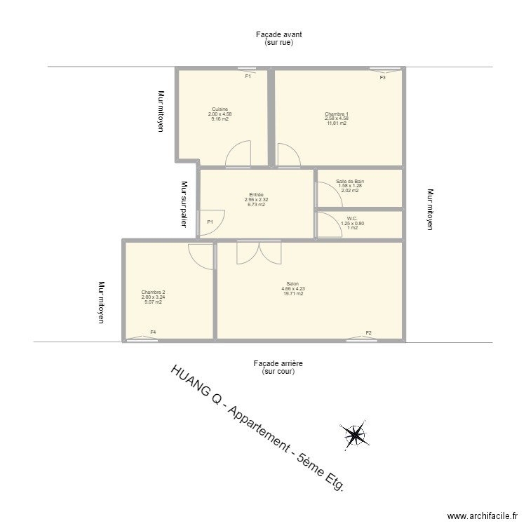 APPARTEMENT HUANG Weiye. Plan de 0 pièce et 0 m2
