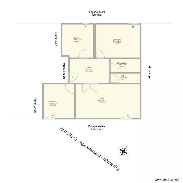 APPARTEMENT HUANG Weiye. Plan de 