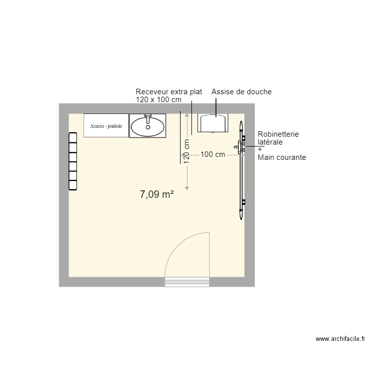 Nembrini SDB existant. Plan de 0 pièce et 0 m2