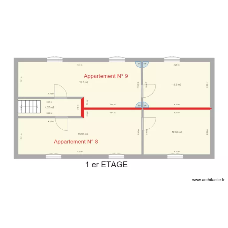 Montesquieu 1er etage PROJECTIONS. Plan de 