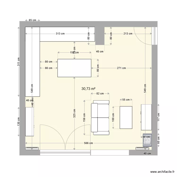Cuisine angle 2. Plan de 