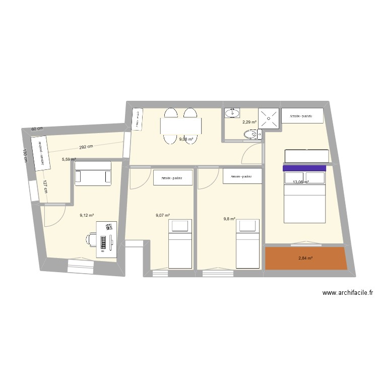 Extension 1. Plan de 0 pièce et 0 m2