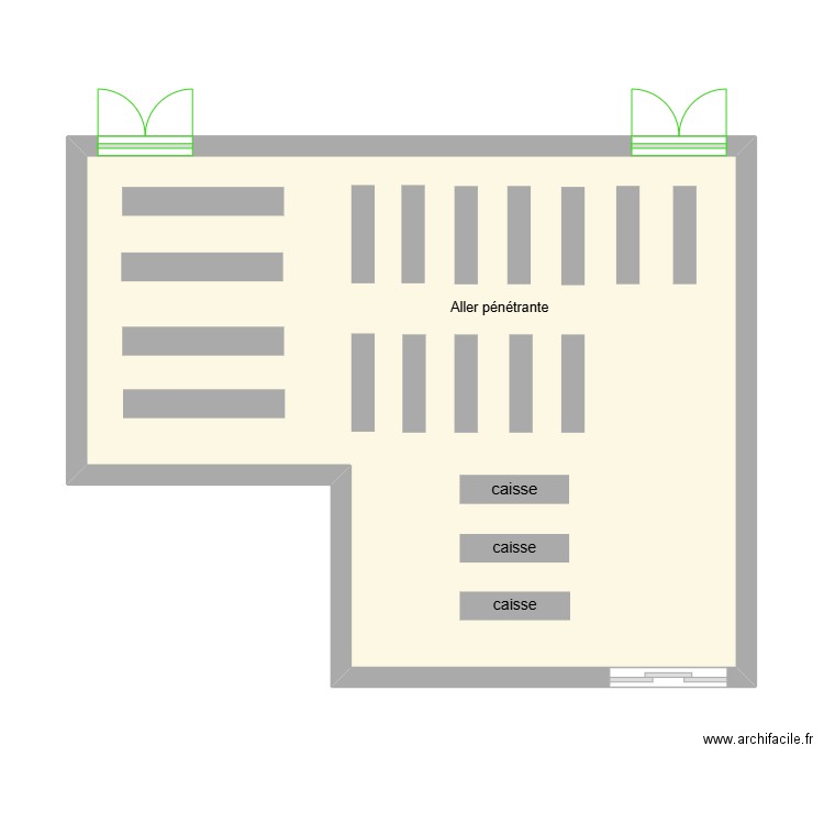 plan magasin. Plan de 1 pièce et 47 m2