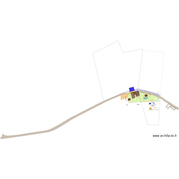 PC2 : PLAN DE MASSE PROJET. Plan de 1 pièce et 99 m2