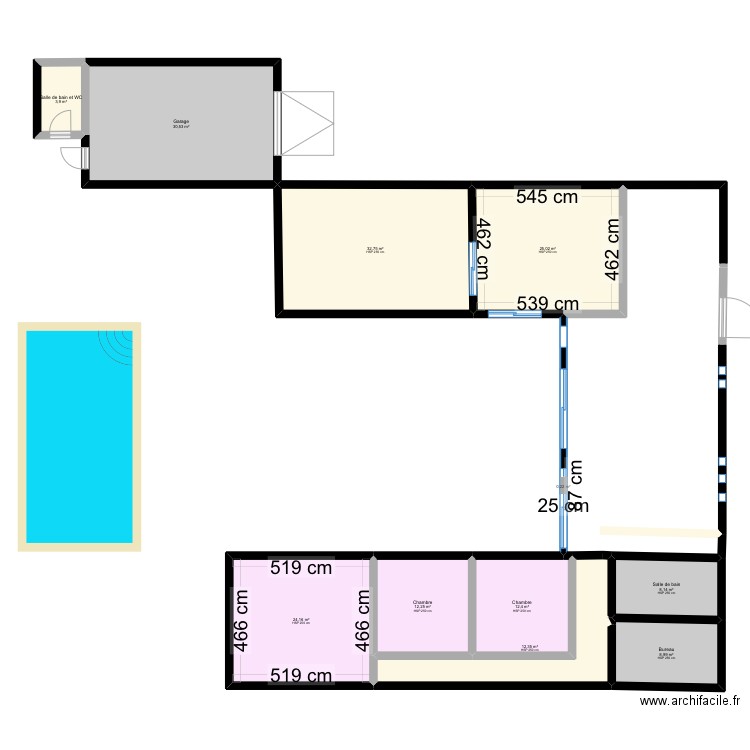 Plan de maison V3 Les Laurons . Plan de 10 pièces et 170 m2