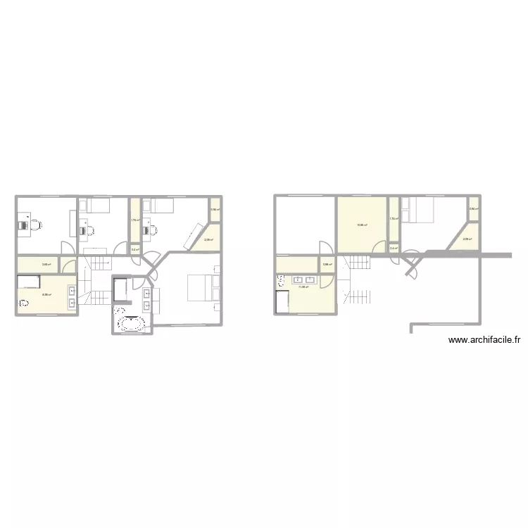 themgr. Plan de 13  et 45 m²