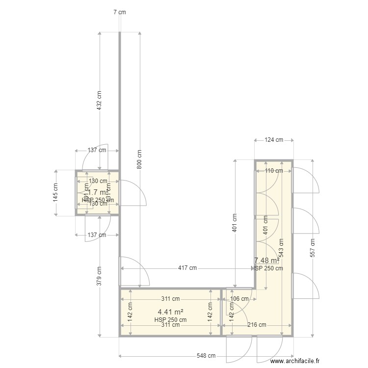 HAIHONG DODIN. Plan de 3 pièces et 14 m2