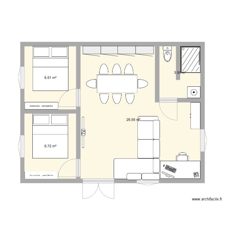 chalet 48m2. Plan de 0 pièce et 0 m2