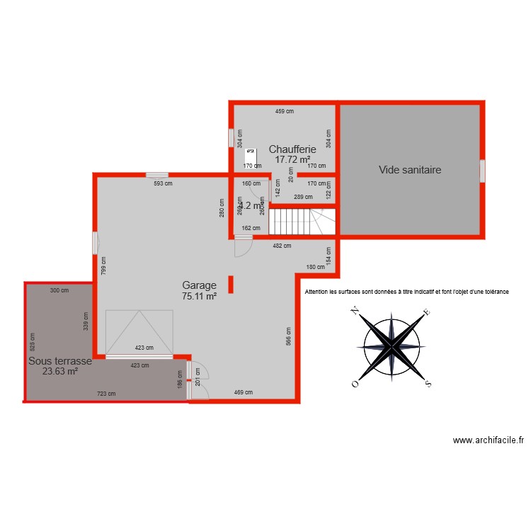 BI 5591 sous sol côté. Plan de 0 pièce et 0 m2