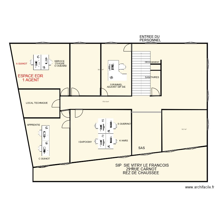 VITRY CARNOT 1er étage fusion. Plan de 0 pièce et 0 m2