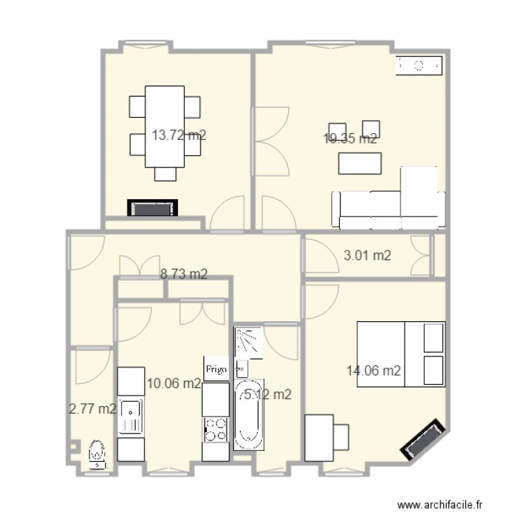 appart. Plan de 0 pièce et 0 m2